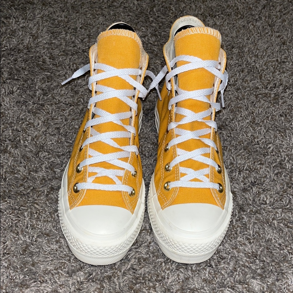 Converse Chuck Taylor All Star Lift Platform Canvas Yellow Shoes